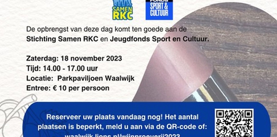 Lionsclub Waalwijk nodigt uit: “De 60 wijnen voor De Langstraat”