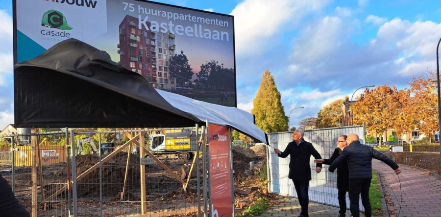 Casade start bouw 75 appartementen Kasteellaan in Waalwijk