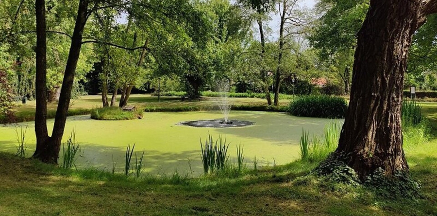Fontein in wandelpark Waalwijk weer in gebruik