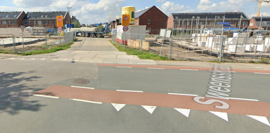 Tijdelijke voetgangersoversteekplaats in Sweensstraat Kaatsheuvel
