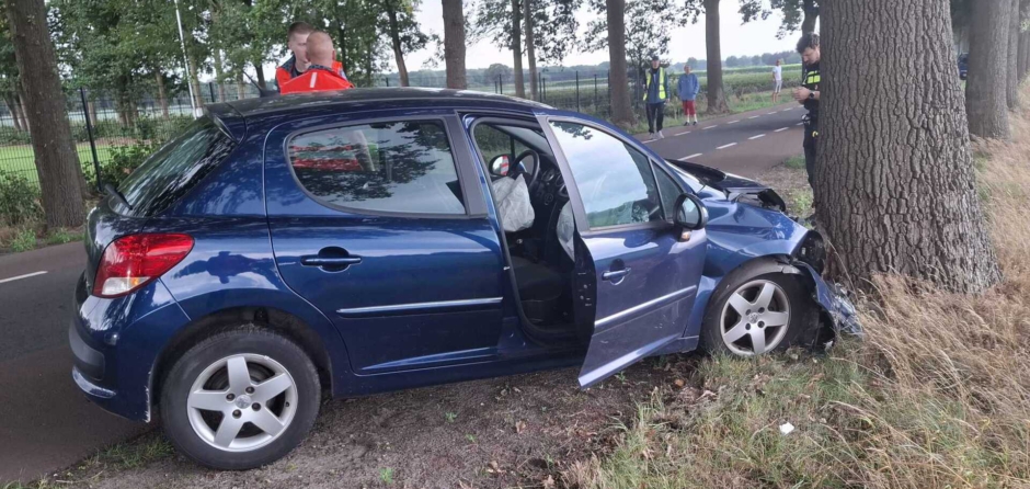Auto knalt tegen boom op Kegelaar in Kaatsheuvel