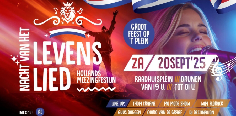 Nacht van het Levenslied duikt op in Drunen op het Raadhuisplein