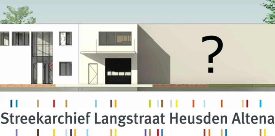 Drie ontwerpen kanshebber voor muurschildering op muren Streekarchief