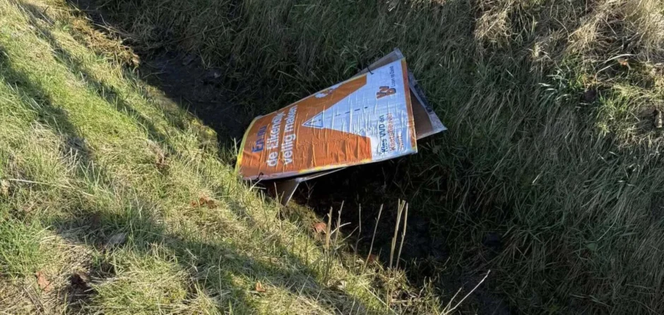 Borden VVD Loon op Zand weggehaald: "Blijf van andermans spullen af''