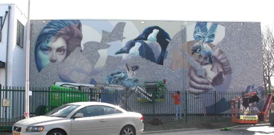 Nieuw streekarchief Heesbeen krijgt unieke muurschildering (Video)