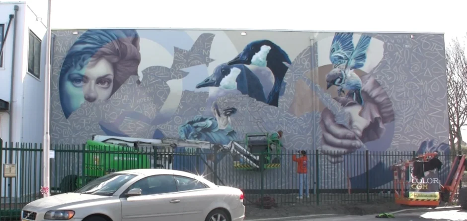 Nieuw streekarchief Heesbeen krijgt unieke muurschildering (Video)