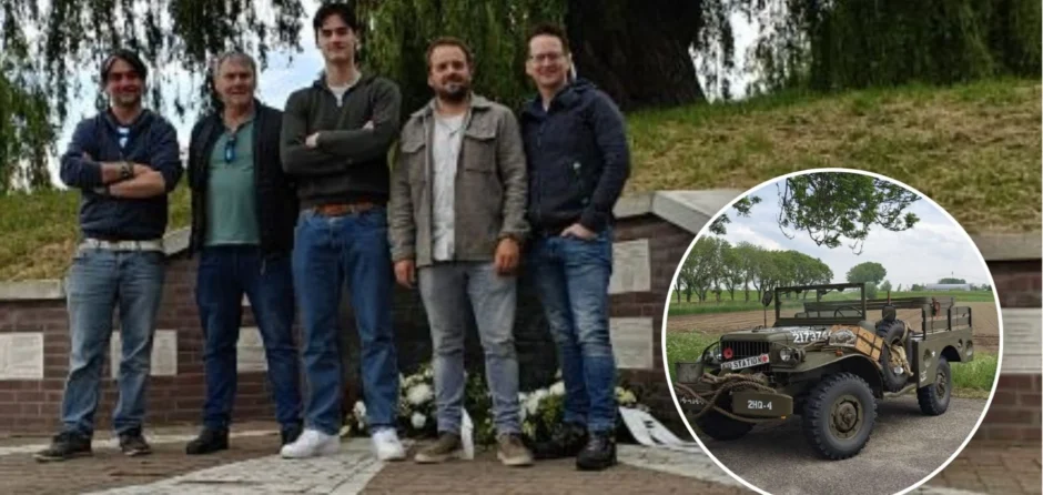 Groep Noorse mensen herdenkt Noren bij oorlogsmonument Kapelsche Veer