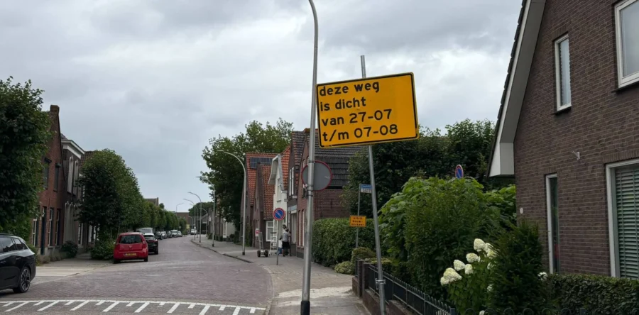 Loeffstraat Waalwijk tijdelijk afgesloten voor rioolwerkzaamheden